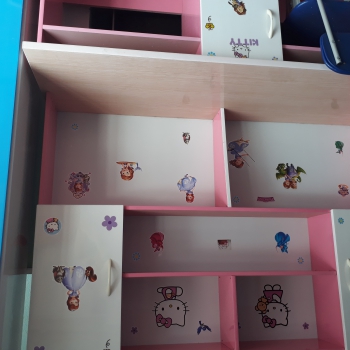 Bàn học sinh đôi màu hồng 